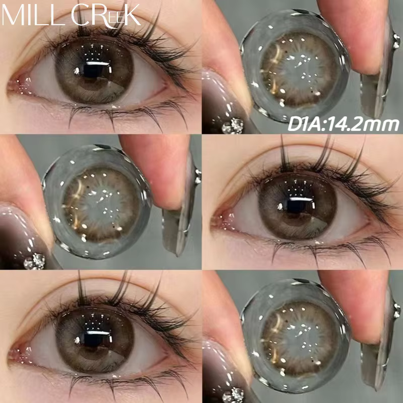 MILL CREEK 2 pièces lentilles de Contact de couleur lentille bleue grand diamètre pour les yeux avec myopie