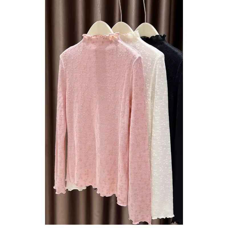Chemise à bascule pour femmes, demi-col roulé, Design d'automne, haut doux avec oreilles