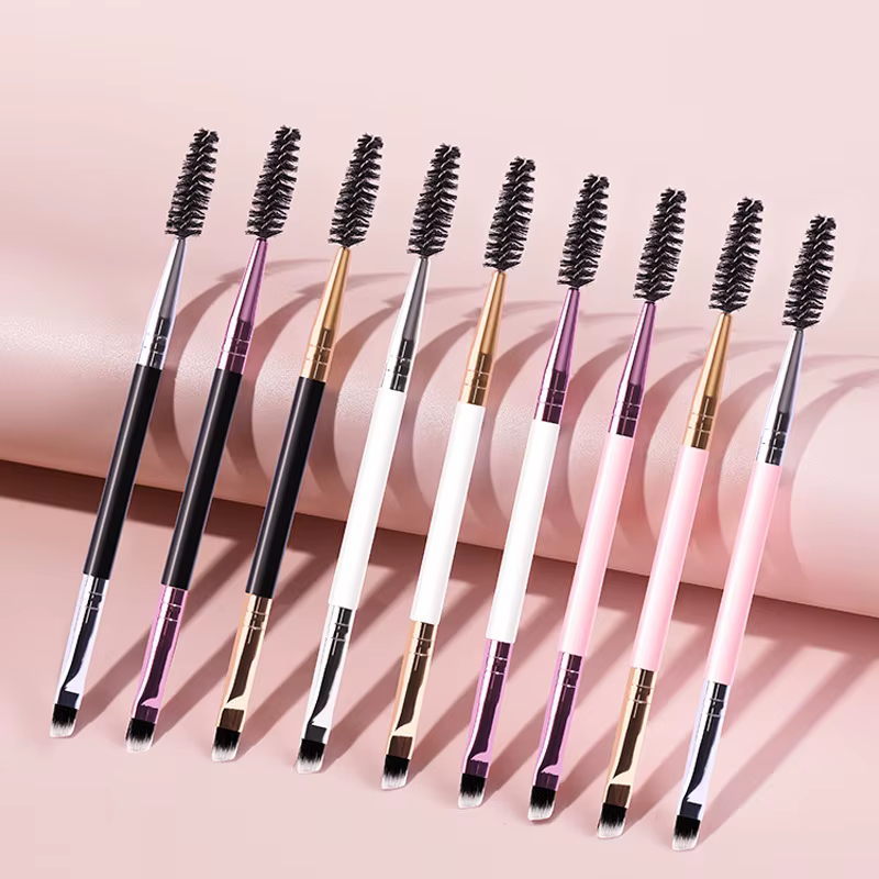 Pinceau à sourcils et cils doux 2-en-1 professionnel pour le contour des yeux