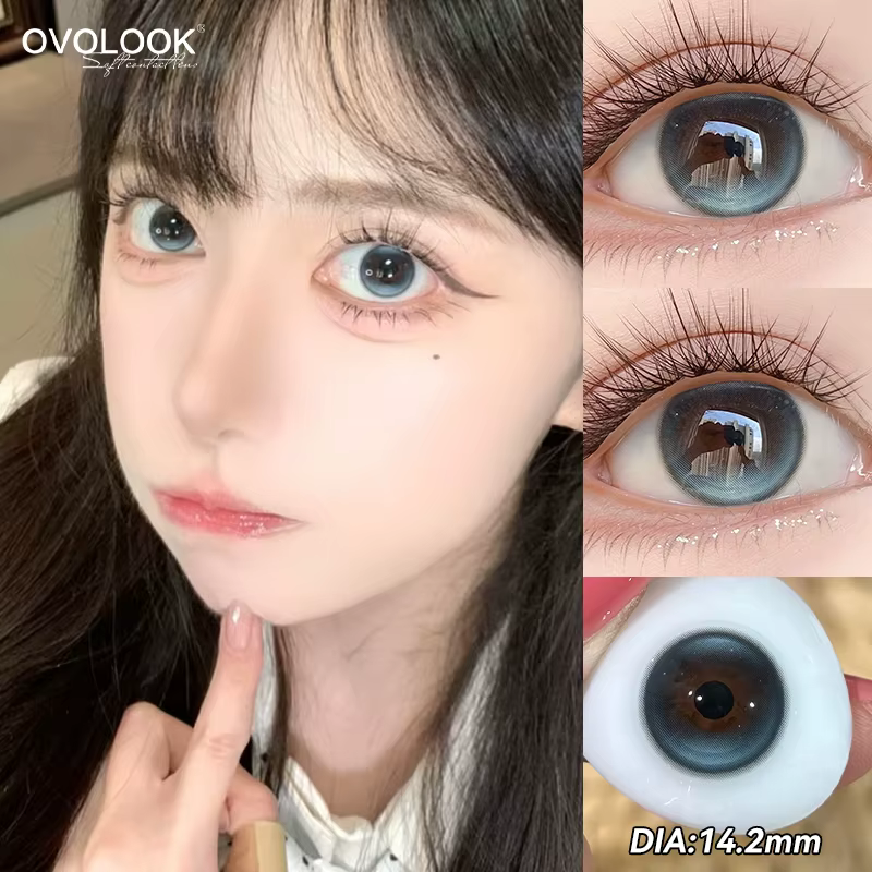 2pcs lentilles de Contact de couleur arc-en-ciel pour les yeux