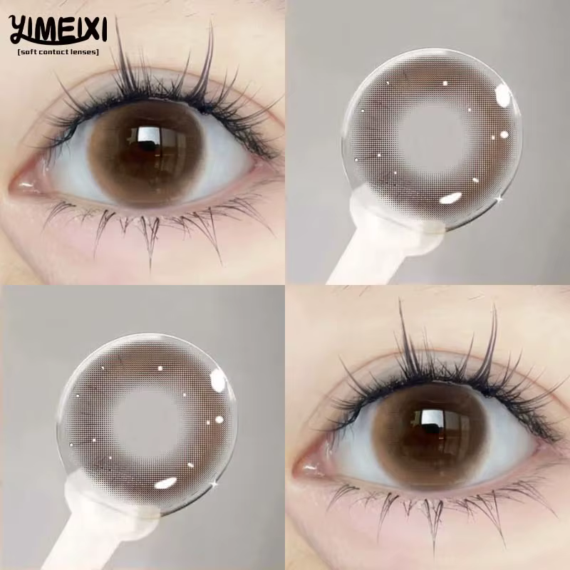 YIMEIXI 1 paire nouvelle lentille colorée myopie mode Cosplay confort beauté doux rose marron couleur