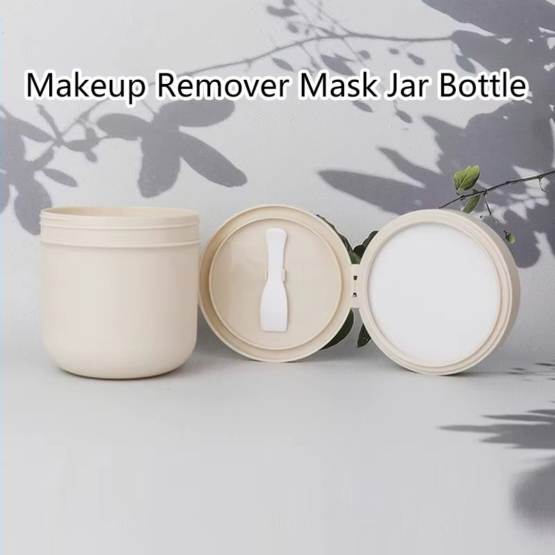 Pot démaquillant rechargeable de 300/400ml, 1 pièce, avec cuillère, Pot de maquillage vide en plastique, Pot de voyage pour crème pour le visage, Lotion, récipient cosmétique