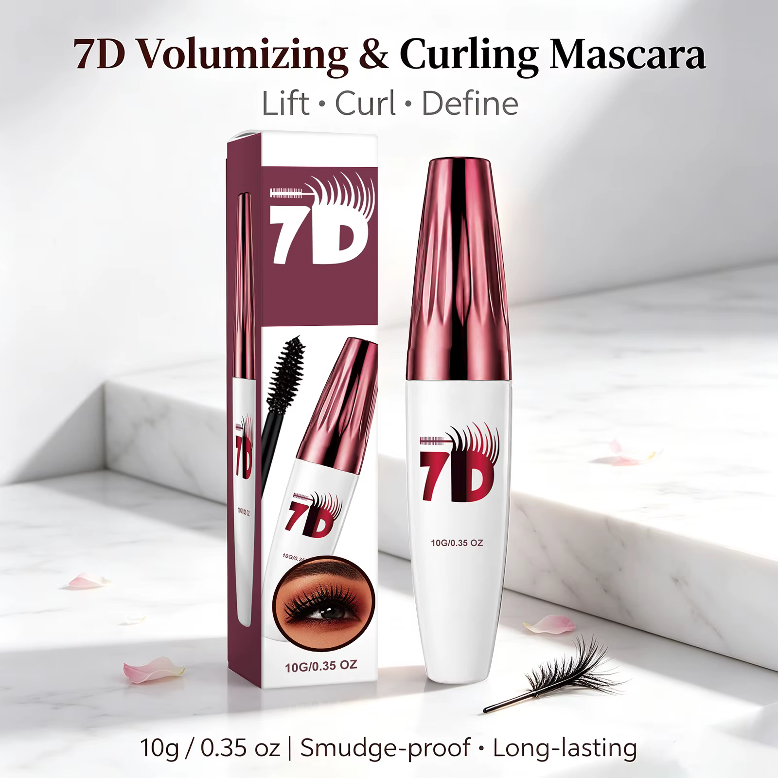 Mascara noir volumisant et recourbant 7D – Maquillage pour les yeux waterproof