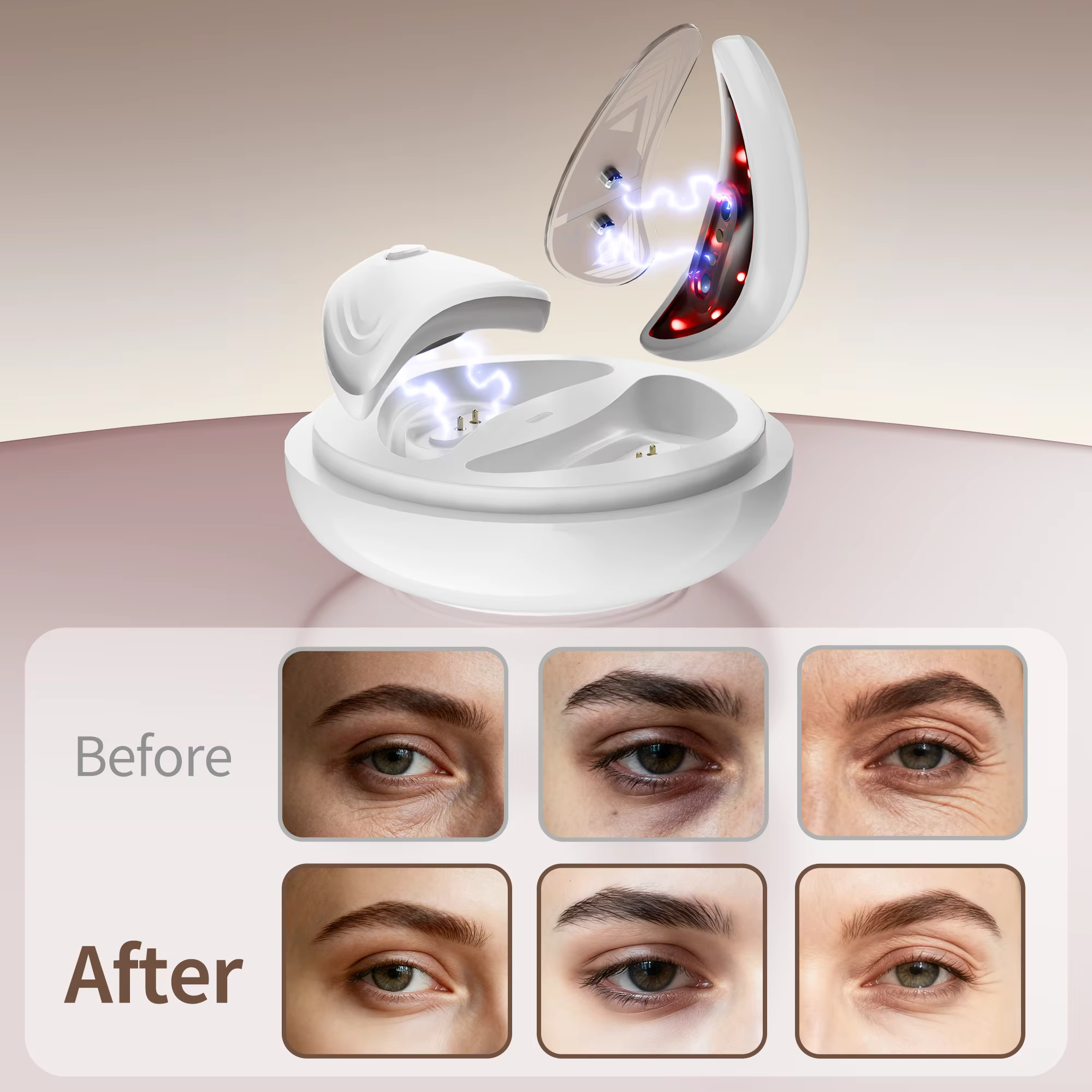 Appareil de massage des yeux EMS Redlight avec patchs pour les yeux