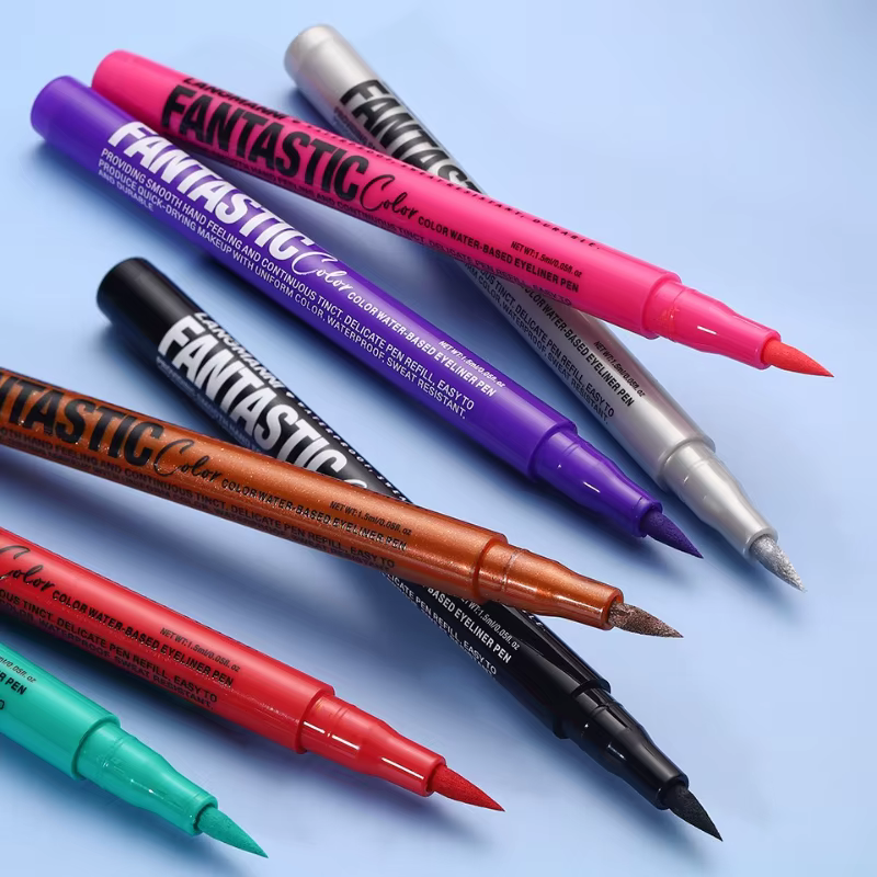 Crayon Eyeliner coloré mat, imperméable, longue durée, stylo liquide, brique à séchage rapide, rouge, noir, blanc, maquillage pour les yeux, cosmétique