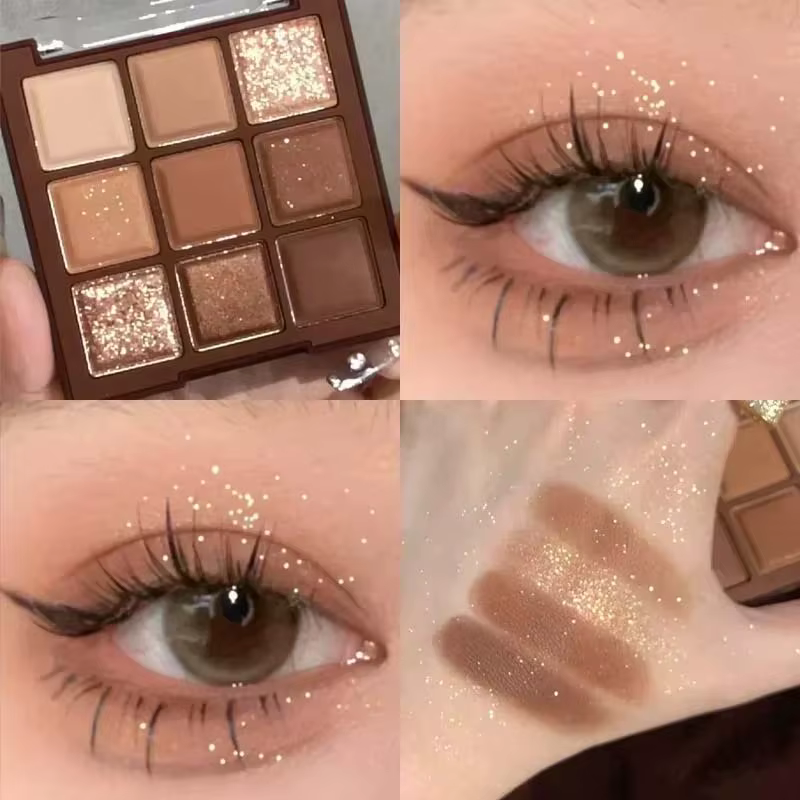 Palette de fards à paupières chocolat 9 couleurs