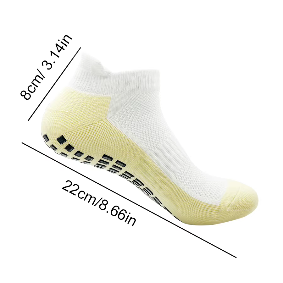 1 Paire de Chaussettes de Football Courtes Neuves, Grises, Antidérapantes, avec Semelle en Coton Invisible, Chaussettes de Sport Respirantes