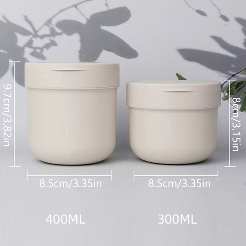 Pot démaquillant rechargeable de 300/400ml, 1 pièce, avec cuillère, Pot de maquillage vide en plastique, Pot de voyage pour crème pour le visage, Lotion, récipient cosmétique