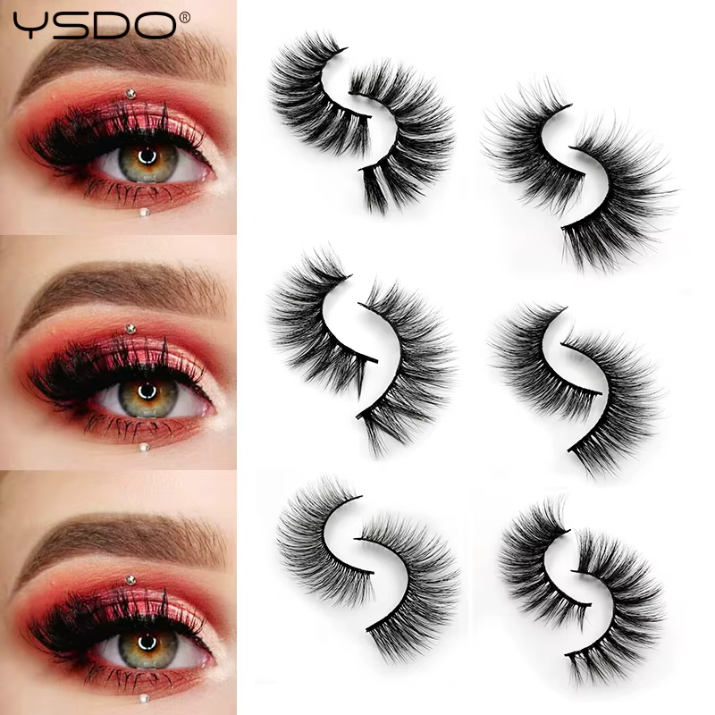 YSDO 3/5 paires 3D vison cils cheveux naturels faux