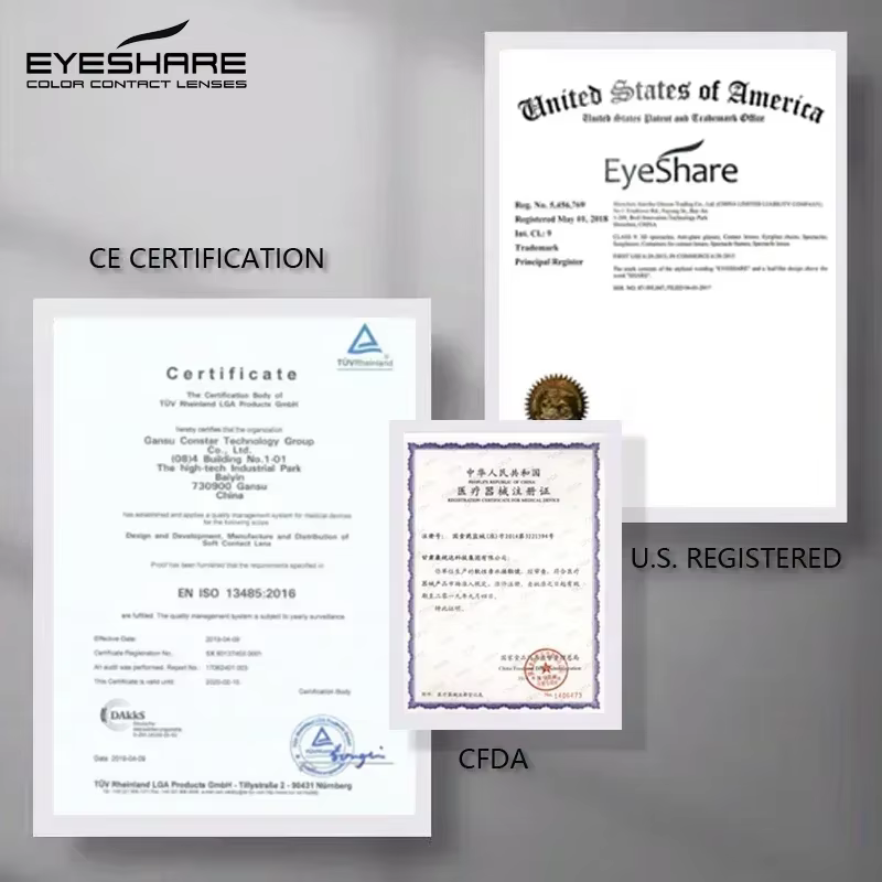EYESHARE 1 paire de lentilles de contact colorées pour myopie