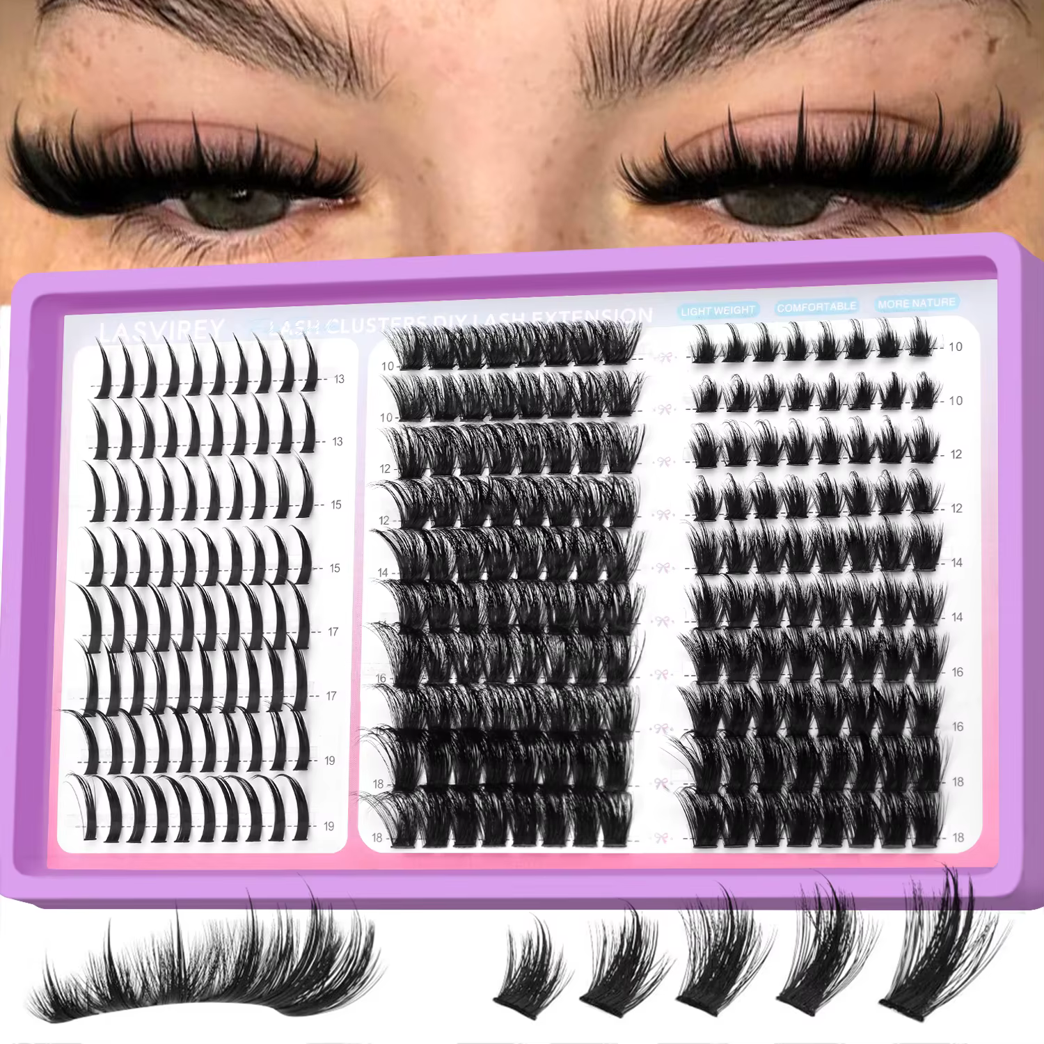LASVIREY Extensions de cils en touffes