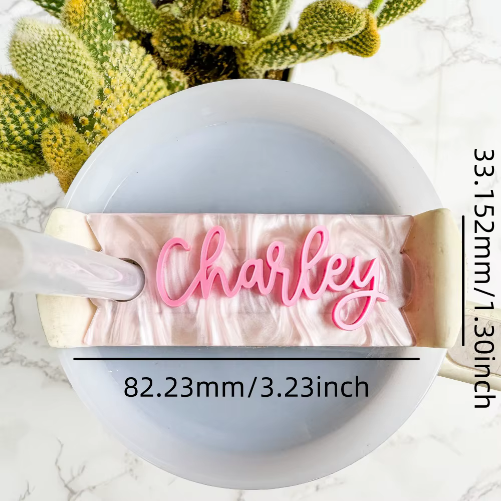 Étiquettes de couvercle personnalisées | Fond d'étiquette rose pâle nacré | Étiquettes | Étiquettes personnalisées en acrylique