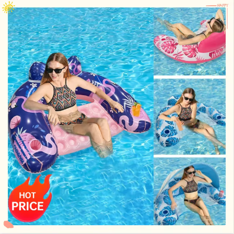Matelas flottant gonflable Rooxin Water Hammock Recliner pour la natation, la plage et les fêtes à la piscine
