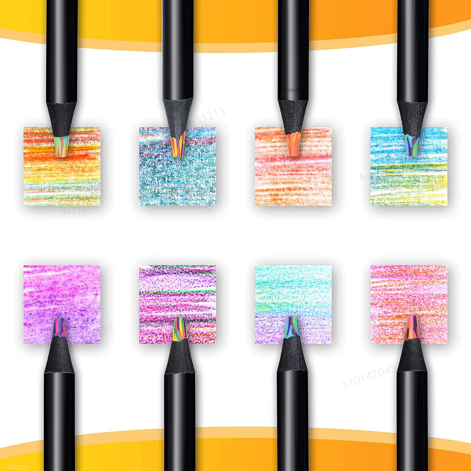 8-24 crayons arc-en-ciel de grande taille de différentes couleurs, crayons arc-en-ciel colorés en bois pour enfants et adultes, crayons multicolores pour le dessin