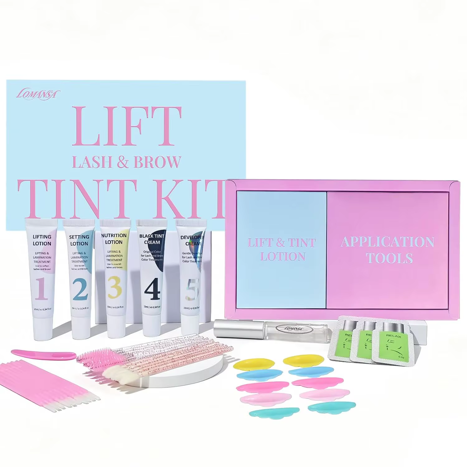 Kit Lomansa Lash Lift et Coloration Noir Intense pour Cils – Tenue Forte 4 Semaines