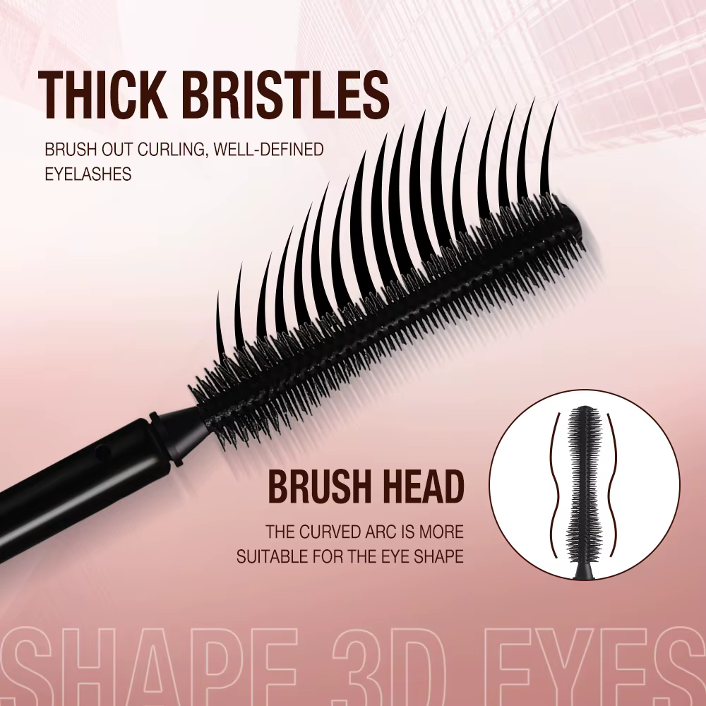 O.TWO.O Mascara imperméable à l'eau 4D soie fibres bouclage Volume cils épais allongement nourrir Extension