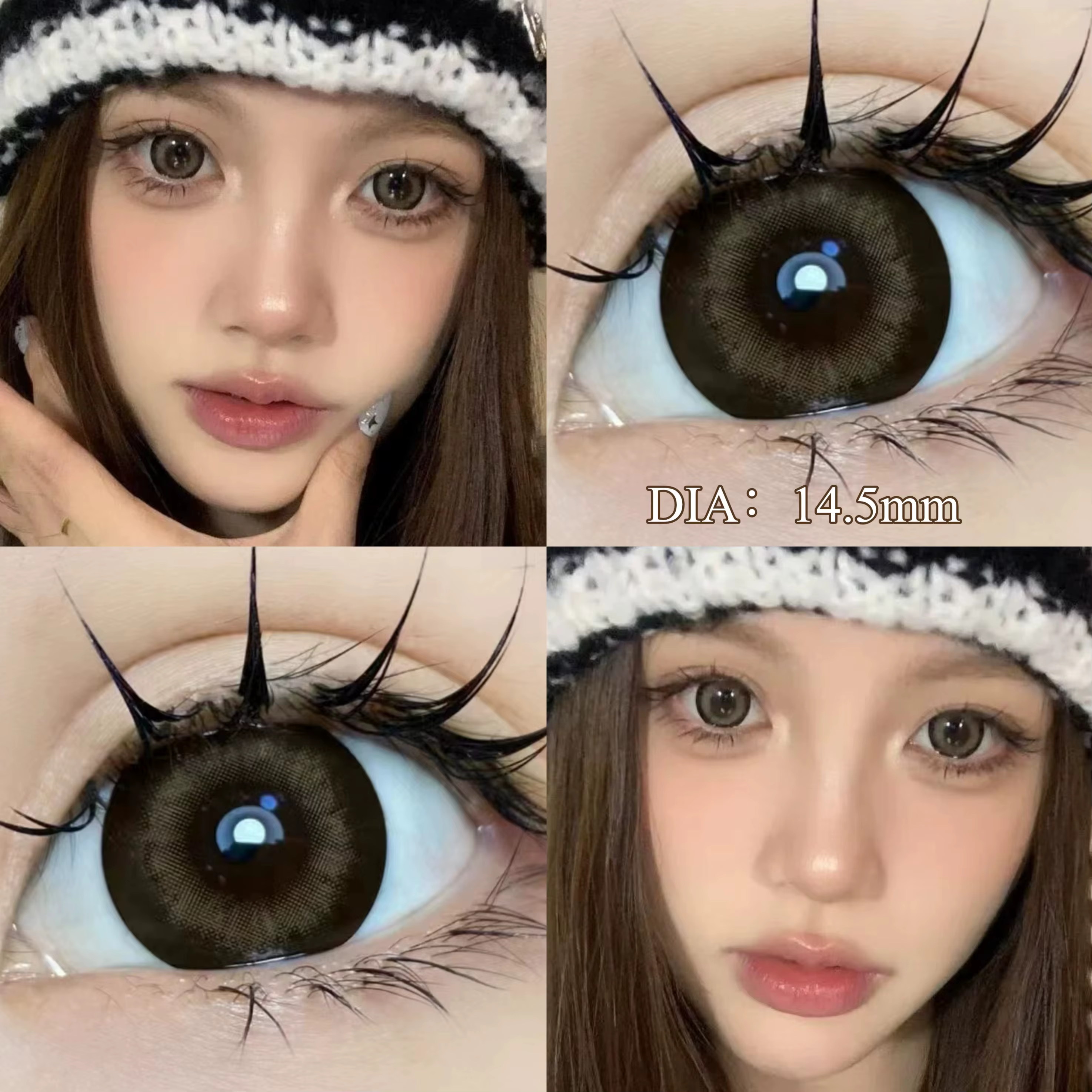 OVOLOOK 1 paire (2 pièces) grandes lentilles noires pour les yeux lentilles de Contact de couleur bleu vert pour les yeux marron beauté élèves maquillage lentilles pour les yeux