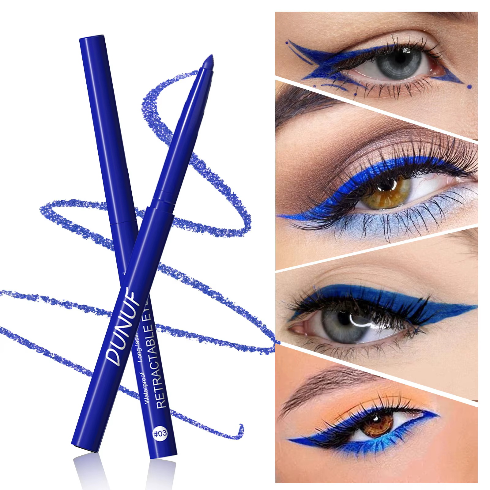 Crayon Eyeliner Gel bleu mat imperméable
