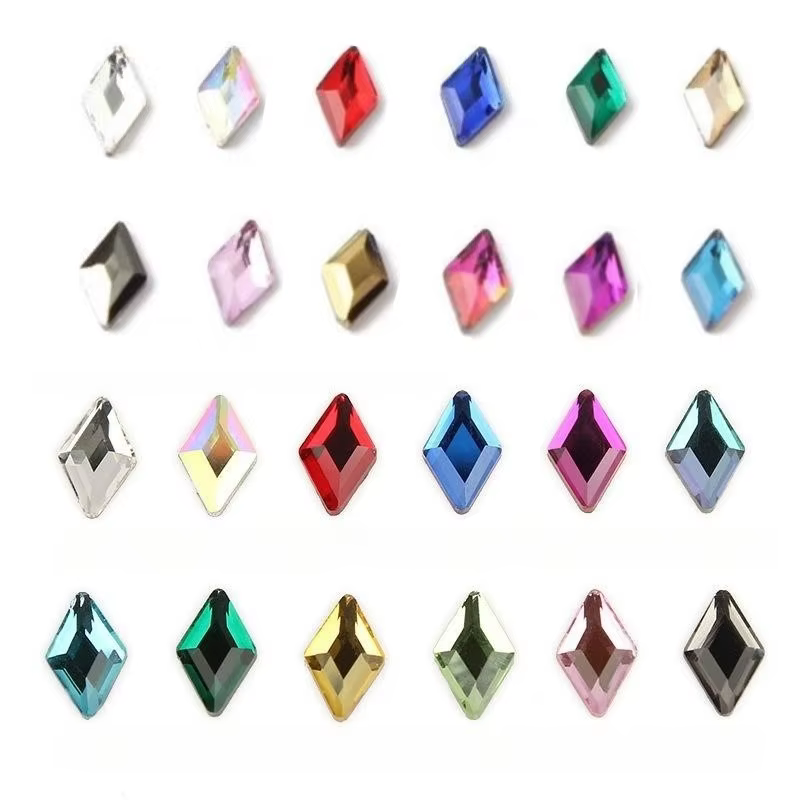 3*5/4*6/5*8mm Boutique losange fond plat nail art strass verre cristal 3D décoration d'ongle formes multiples en gros