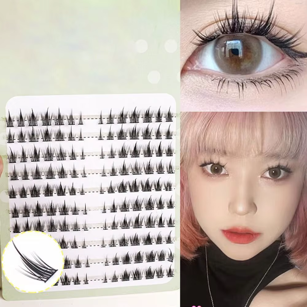 Nouveau Bricolage faux cils 10 rangées renard moelleux Anime