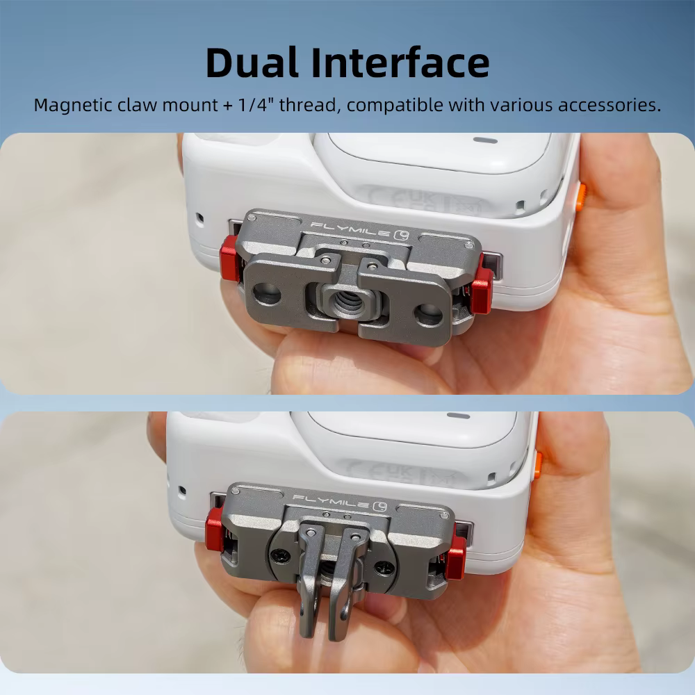 Base à dégagement rapide Flymile pour accessoires d'appareil photo Insta360 GO Ultra, adaptateur magnétique rotatif, support métallique pliable