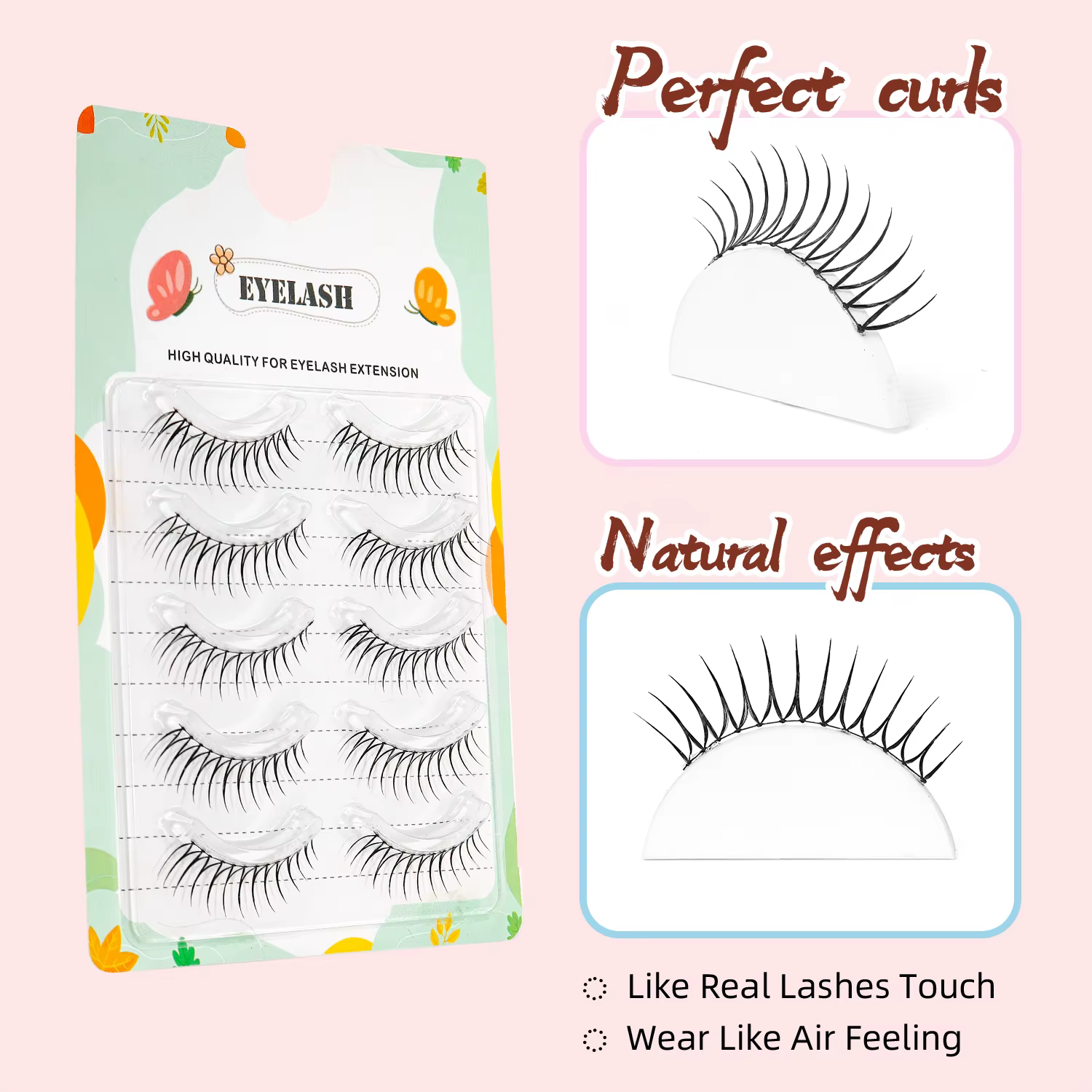 5 paires de faux cils naturels