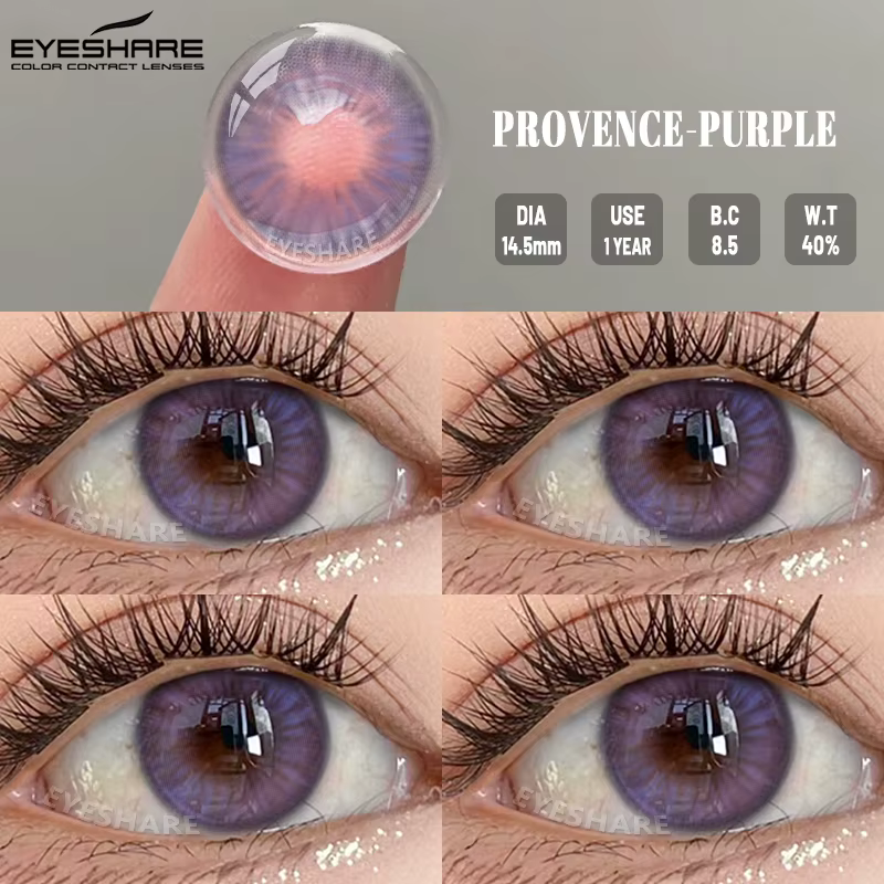 EYESHARE 1 paire de lentilles de Contact violettes pour les yeux rose