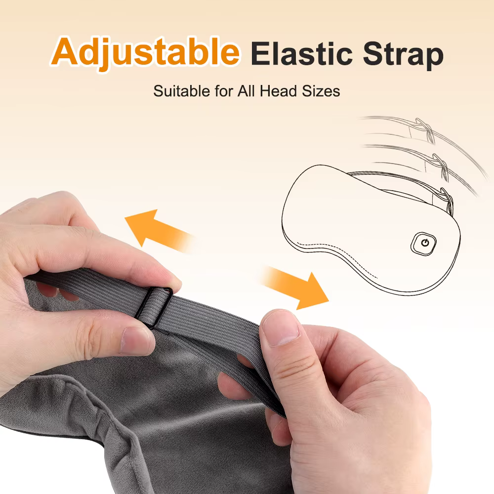 Masque oculaire chauffant sans fil avec massage par vibration électrique