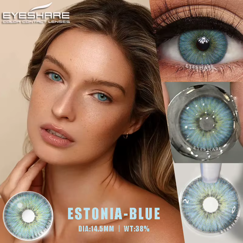 EYESHARE Contacts verts naturels lentilles de contact colorées pour les yeux 1 paire maquillage de beauté annuel élèves