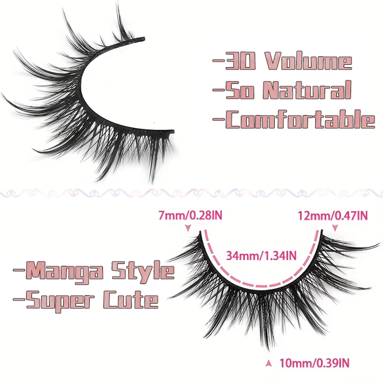 Faux cils d'aspect naturel