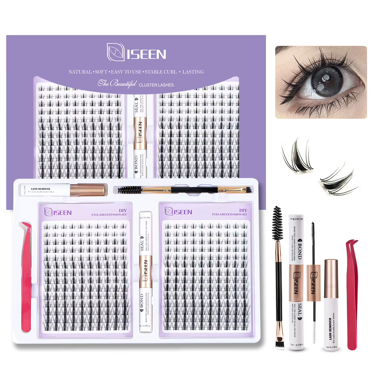 Cils grappe cils oeil de chat cils longs naturels cils individuels longueur mixte Extension de cils cils bricolage