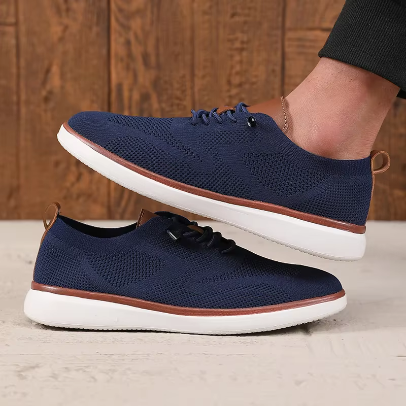 Chaussures plates en maille tricotée respirante, tendance, polyvalentes, décontractées, à la mode, avant-gardistes, chaussures de sport pour hommes