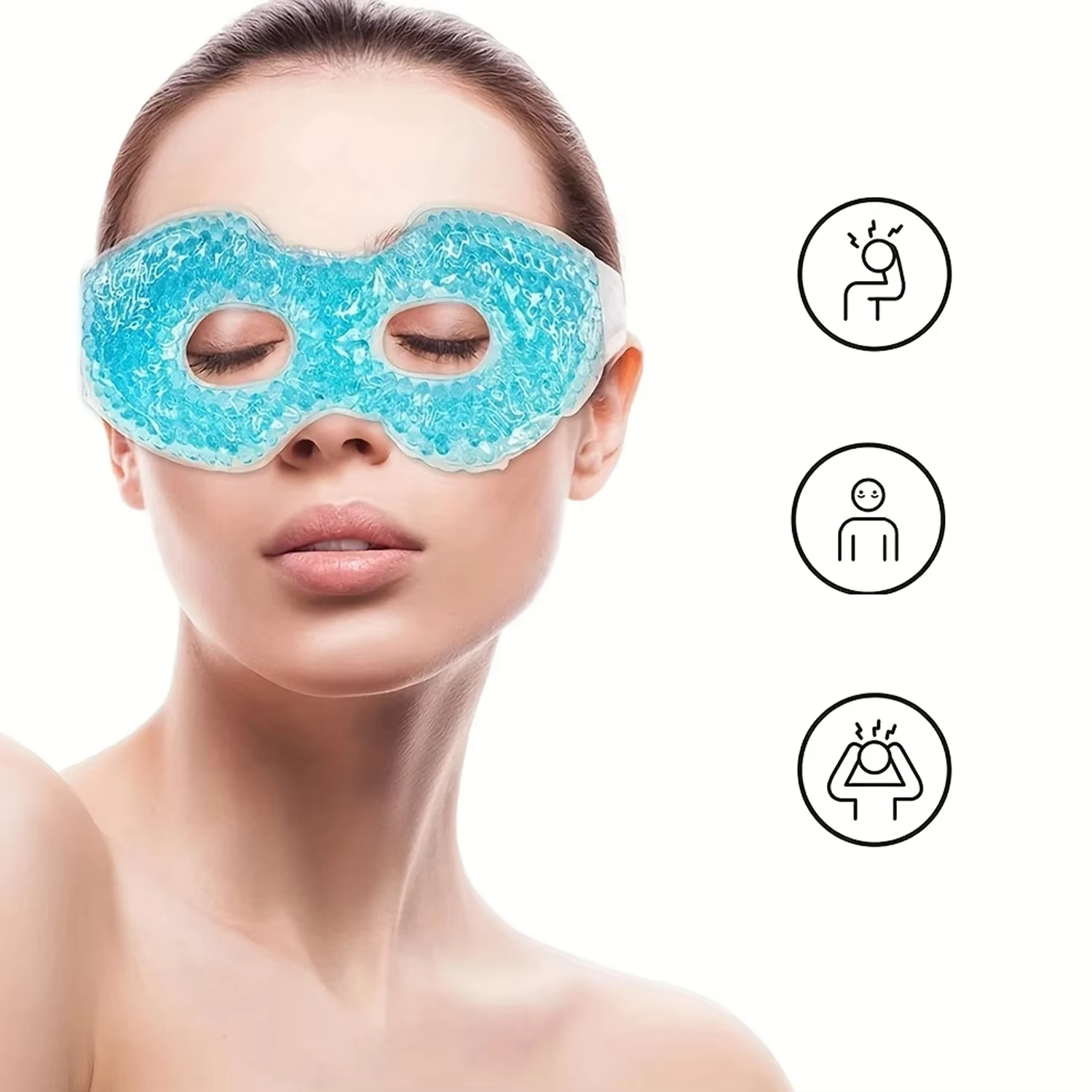 Masque pour les yeux en Gel rafraîchissant avec trous pour les yeux