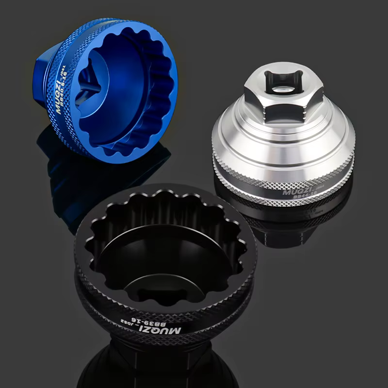 Outil d'installation et de démontage de boîtier de pédalier MUQZI 12/16 encoches, compatible avec les coupelles de pédalier de 39 mm/40,5 mm/44 mm/45,6-46,6 mm de diamètre extérieur