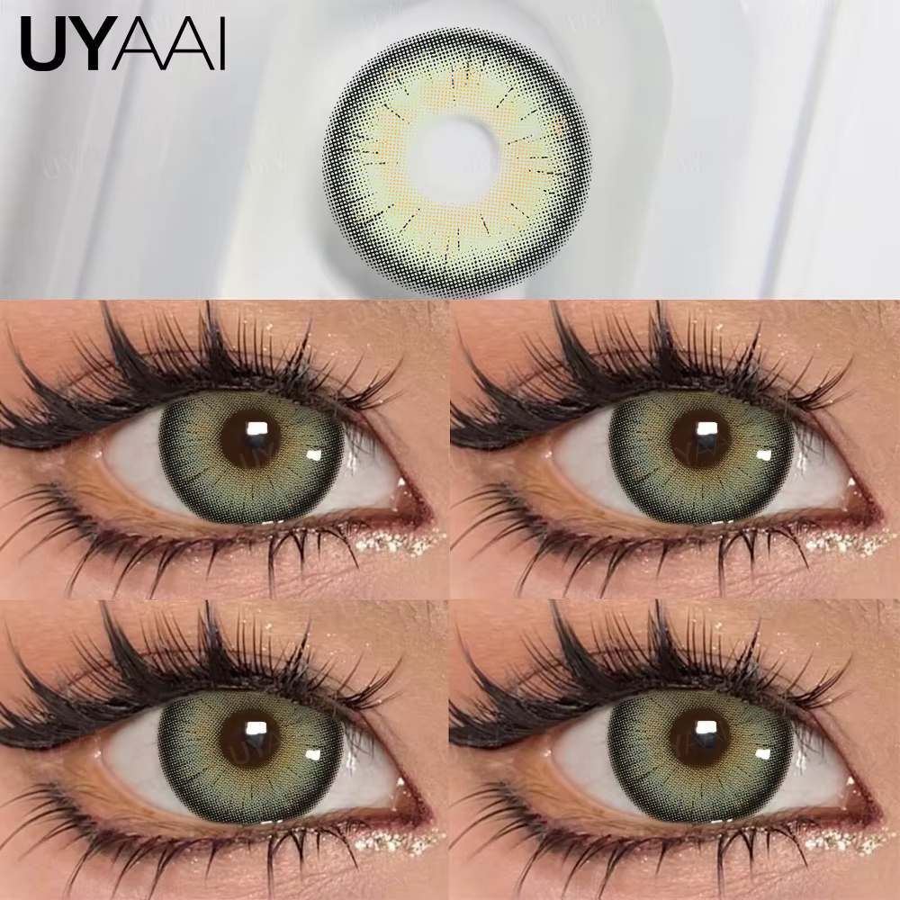 UYAAI 1 paire d'élèves colorées pour les yeux naturel brun grands