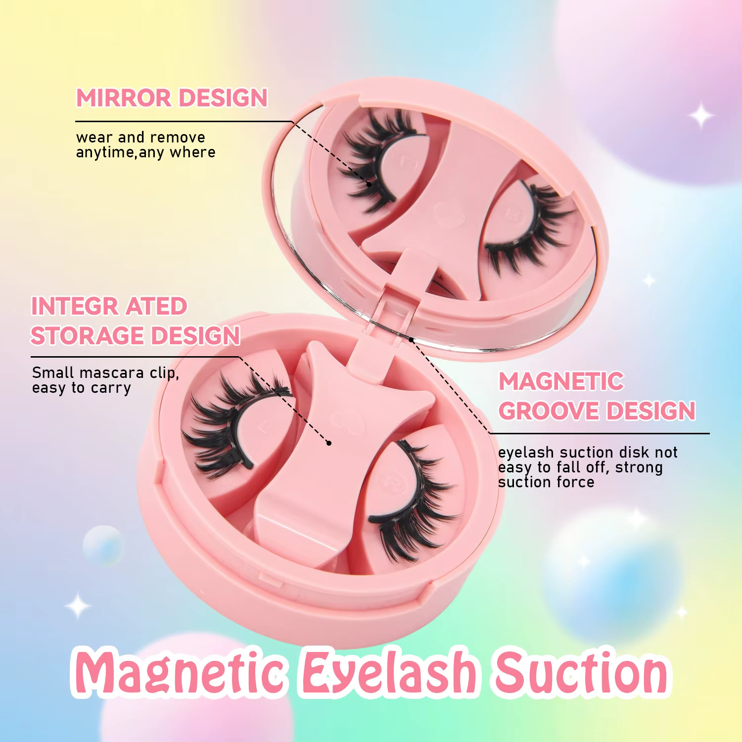 1 paire de faux cils magnétiques de style anime