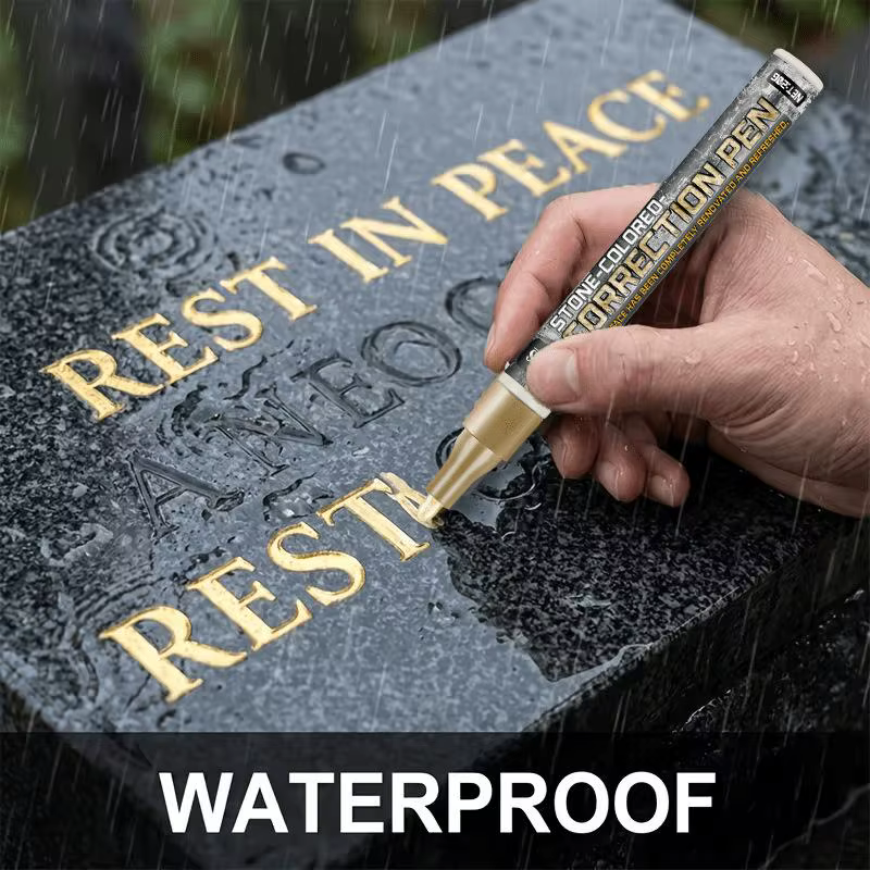 1 stylo marqueur pour pierre tombale, encre imperméable et résistante aux UV pour la réparation durable des inscriptions sur pierres commémoratives