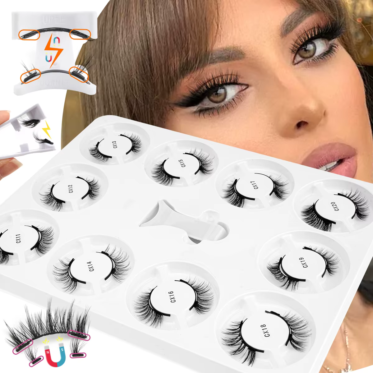 Kit de cils magnétiques 5/10 paires Extension de Faux