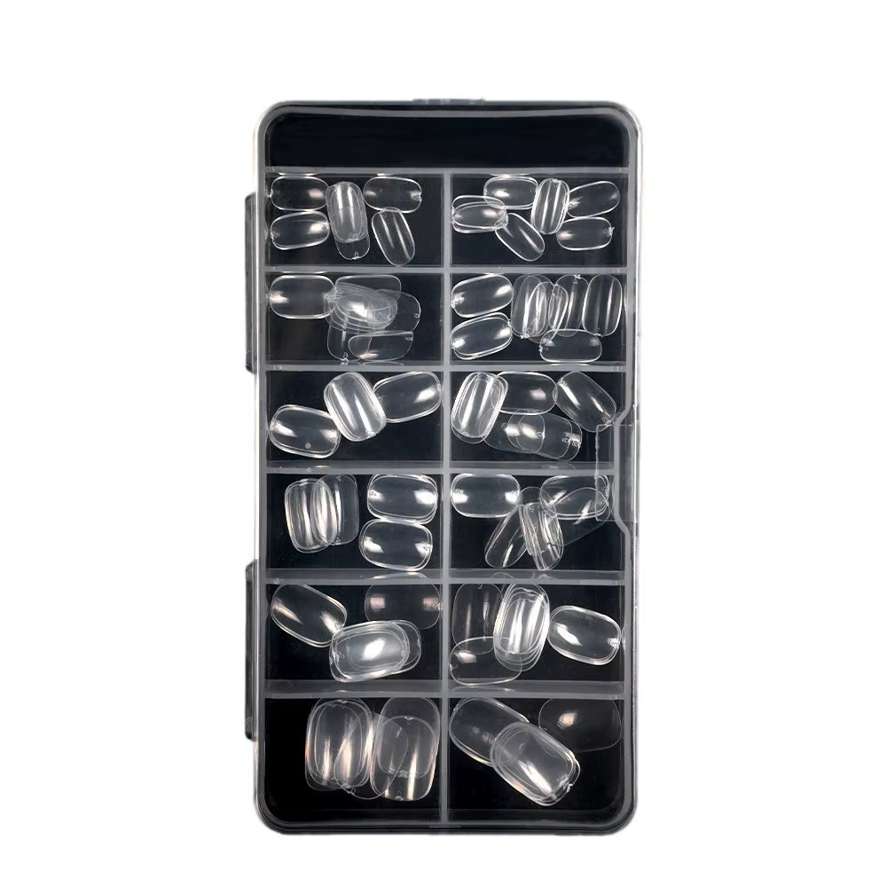 100 pièces enfant ongles faux ongles acrylique Nail Art clair Transparent Nature couleur couverture complète ongles conseils