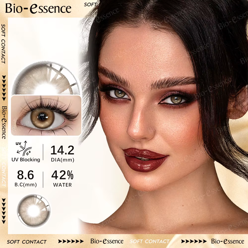 Bio-essence Nouvelle Série Marron Lentilles de Contact Réalistes Effet Naturel Pupille Grandes Yeux