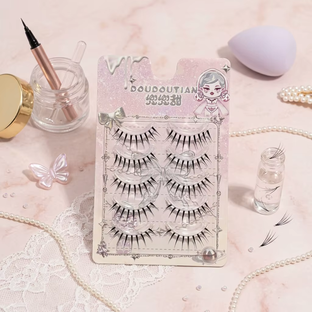 5 paires de faux cils naturels effet poupée