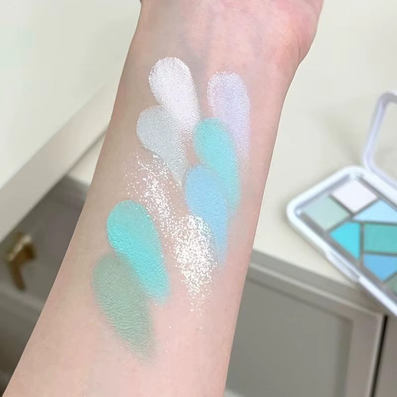 Nouveau 9 couleurs rose violet fard à paupières Palette haute brillance paillettes perle et mat pressé poudre