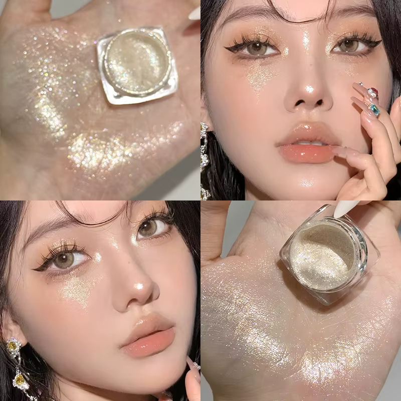 Pots de fard à paupières en Gel liquide à paillettes éblouissantes