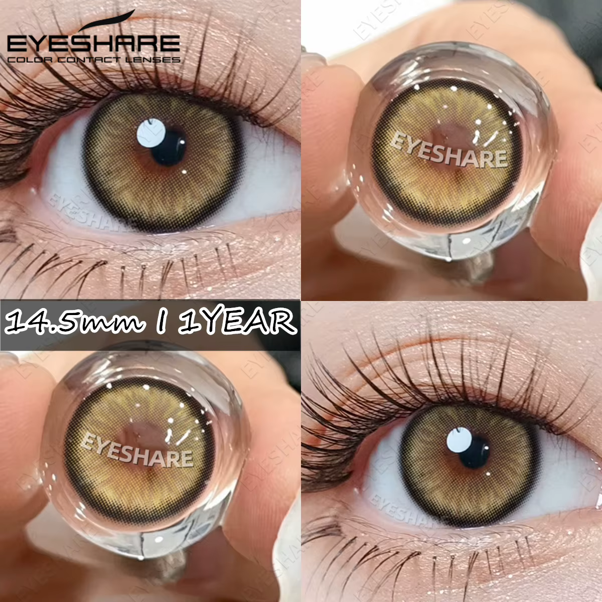 EYESHARE lentilles de Contact de couleur naturelle 0 ~-10.00 degrés avec dioptries Prescription marron gris myopie