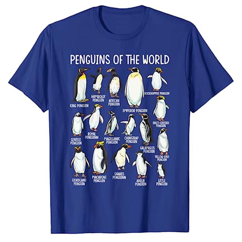 Pingouins du monde Zookeeper animaux de mer amoureux des pingouins T-Shirt Types de pingouins graphique T-Shirt hauts biologues marines vêtements
