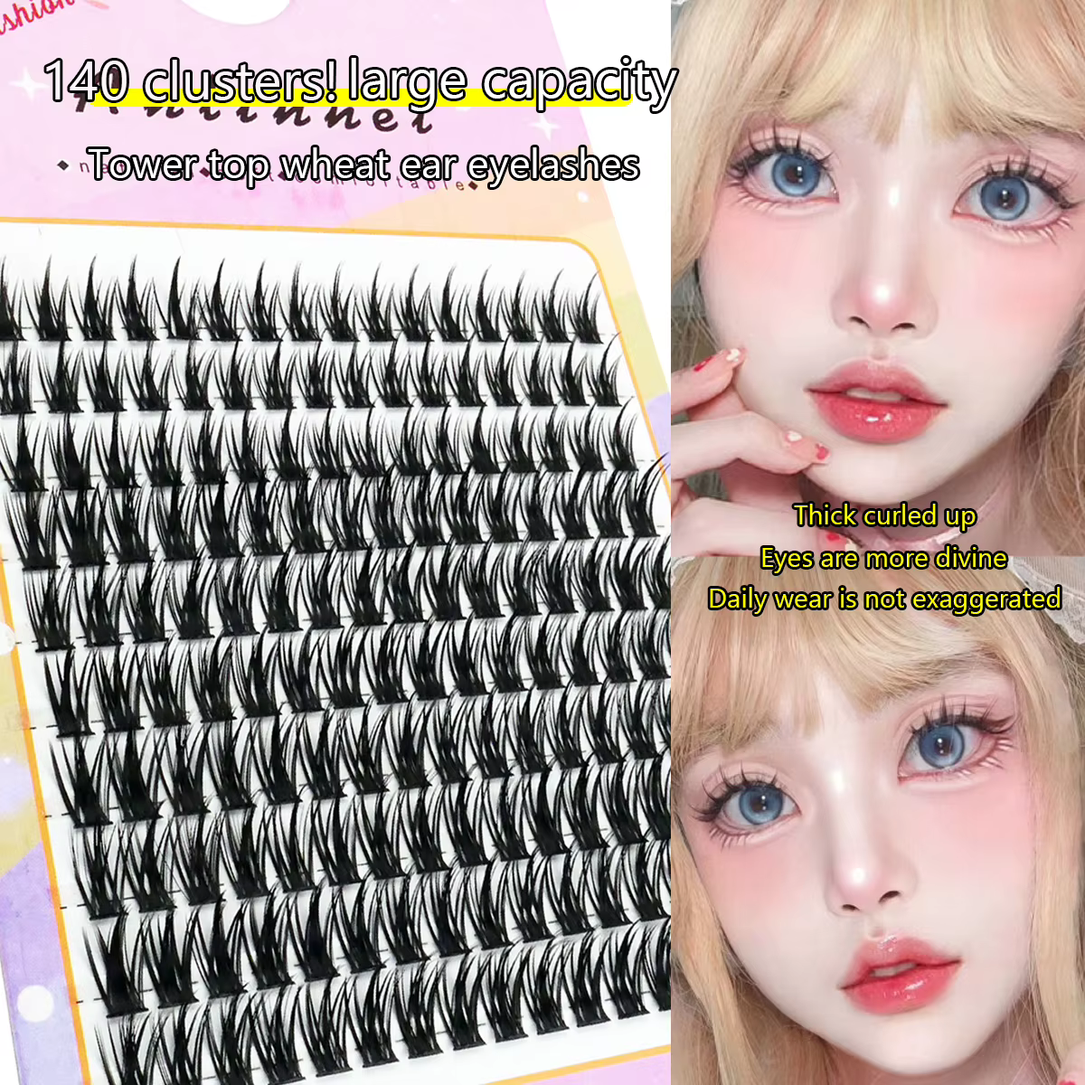 Faux cils en grappe à grande capacité