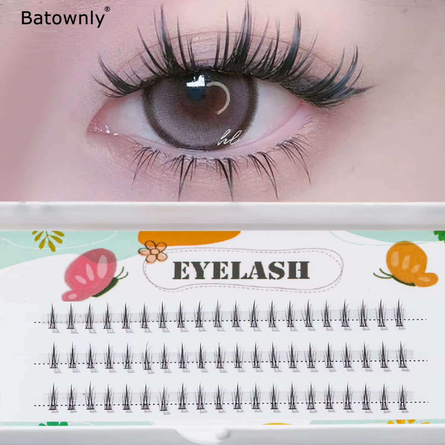 3 rangées de 60 bouquets de cils inférieurs naturels