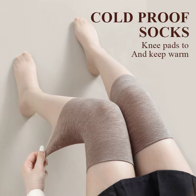 Chaussettes hautes pour femmes, fines et transparentes en nylon, pour l'été, avec bande antidérapante en silicone, anti-accroc, pour réchauffer les genoux