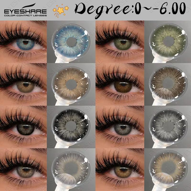EYESHARE 1 paire de lentilles de contact colorées pour myopie