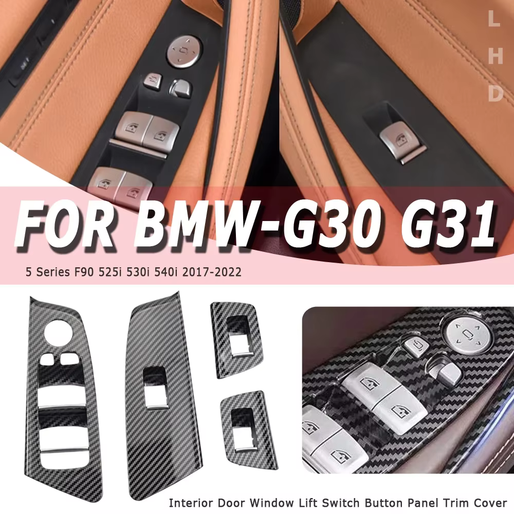 Panneau de bouton de commutation de lève-vitre, intérieur de voiture LHD, porte avant arrière, couvercle Kiev illage, BMW Série 5, M5, G30, G31, F90, 2017, 2018, 2019, 2020